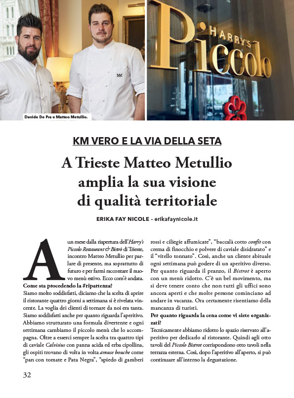 Matteo Metullio con Davide De Pra e l'Harry's Piccolo Restaurant e Bistro