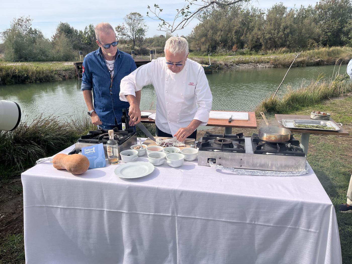 chef Igles Corelli con Fabrizio Nonis in laguna