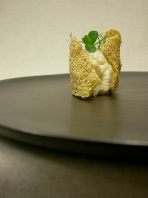Black Cod mantecato con polenta soffiata