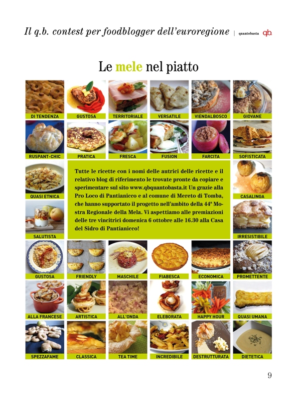 le ricette del contest Le mele nel piatto per foodblogger dell'euroregione  
