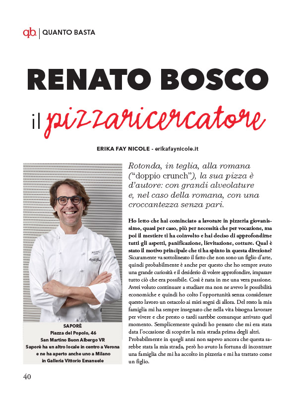 Renato Bosco il pizzaricercatore