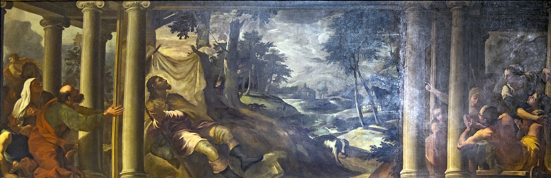 San Rocco Venezia interno. San Rocco colpito dalla peste. Tintoretto