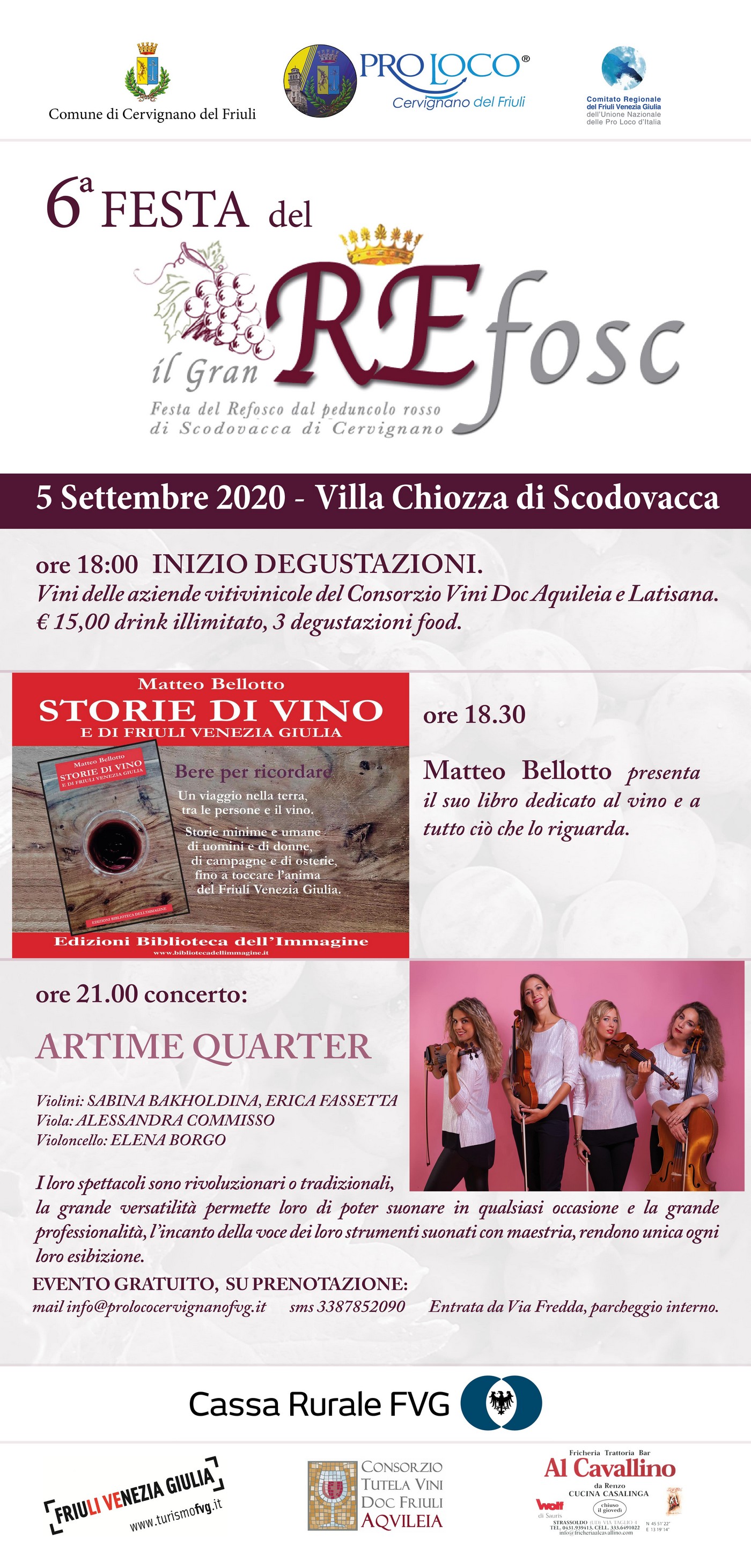 Festa del Refosco 5.09.20 Villa Chiozza