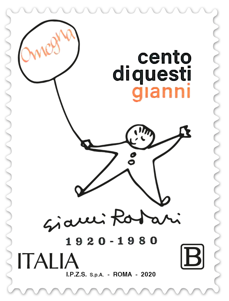 francobollo commemorativo Gianni Rodari