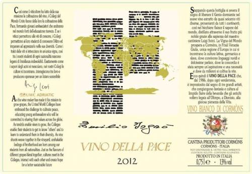 Una delle etichette del vino della Pace della Cantina Produttori di Cormons