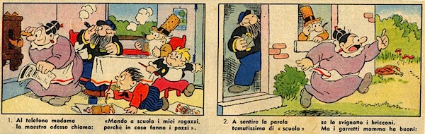 un frammento di una strisci dal un numero del Corriere dei piccoli (1956)